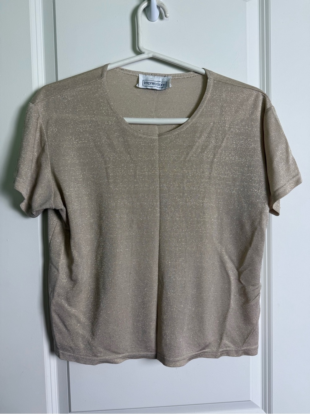 Impressions Metallic Beige Short Sleeve Tee